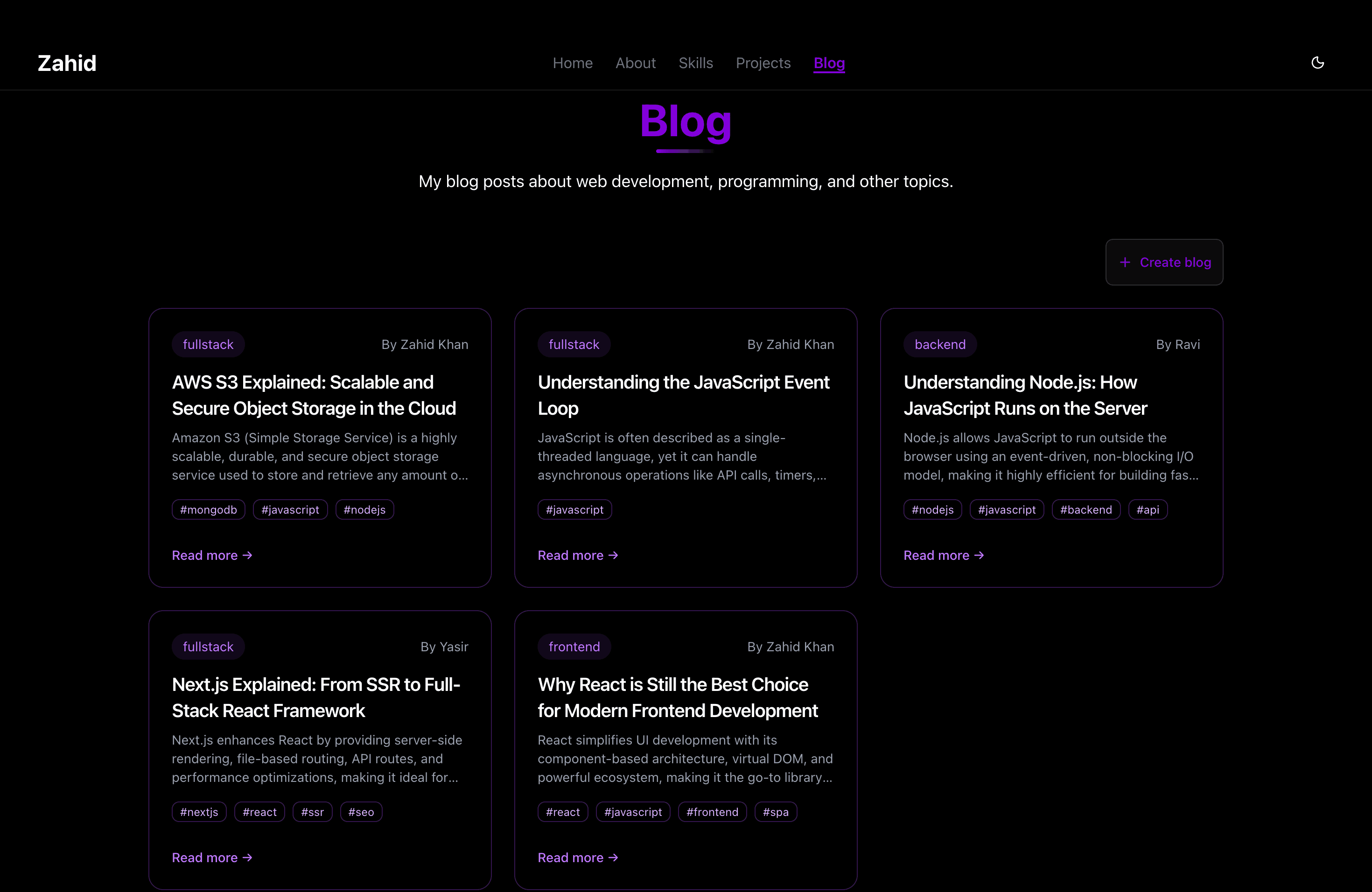 Portfolio and Blog App Next JS